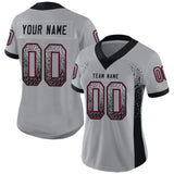 Custom Light Gray Black-Cardinal Drift Fashion Football Jersey