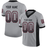 Custom Light Gray Black-Cardinal Drift Fashion Football Jersey