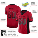 Custom Red Black-Gray Drift Fashion Football Jersey