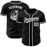 Custom Black-White Authentic Baseball Jersey