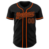 Custom Black-Orange Authentic Baseball Jersey