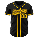 Custom Black-Gold Authentic Baseball Jersey