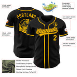 Custom Black-Gold Authentic Baseball Jersey