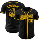 Custom Black-Gold Authentic Baseball Jersey