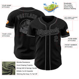 Custom Black-Steel Gray Authentic Baseball Jersey