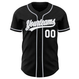 Custom Black White-Gray Authentic Baseball Jersey