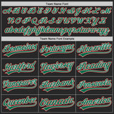 Custom Black Kelly Green White-Red Authentic Baseball Jersey