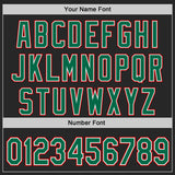 Custom Black Kelly Green White-Red Authentic Baseball Jersey