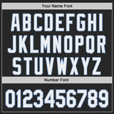 Custom Black White-Light Blue Authentic Baseball Jersey