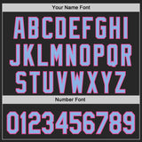 Custom Black Light Blue-Pink Authentic Baseball Jersey