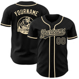 Custom Black-Cream Authentic Baseball Jersey