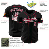Custom Black Crimson-White Authentic Baseball Jersey