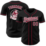 Custom Black Crimson-White Authentic Baseball Jersey