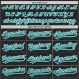 Custom Black Teal-White Authentic Baseball Jersey