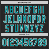 Custom Black Teal-White Authentic Baseball Jersey