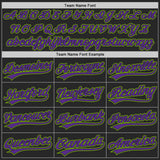 Custom Black Purple-Neon Green Authentic Baseball Jersey