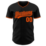 Custom Black-Orange Authentic Baseball Jersey