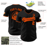 Custom Black-Orange Authentic Baseball Jersey