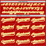 Custom Red White-Yellow Authentic Baseball Jersey