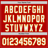 Custom Red White-Yellow Authentic Baseball Jersey