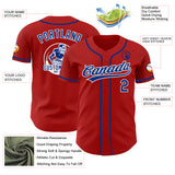 Custom Red Royal-White Authentic Baseball Jersey