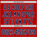 Custom Red Navy-White Authentic Baseball Jersey