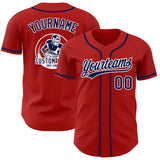 Custom Red Navy-White Authentic Baseball Jersey