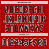 Custom Red Black-White Authentic Baseball Jersey