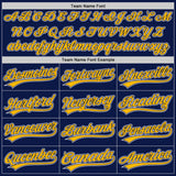 Custom Navy Gold-White Authentic Baseball Jersey