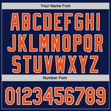 Custom Navy Orange-White Authentic Baseball Jersey