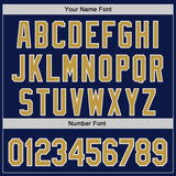 Custom Navy Old Gold-White Authentic Baseball Jersey