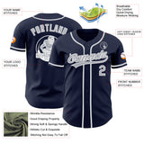 Custom Navy Gray-White Authentic Baseball Jersey