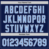 Custom Navy Light Blue-White Authentic Baseball Jersey