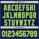 Custom Navy Neon Green-White Authentic Baseball Jersey