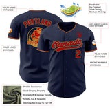 Custom Navy Red-Old Gold Authentic Baseball Jersey