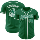 Custom Kelly Green-White Authentic Baseball Jersey