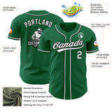Custom Kelly Green White-Black Authentic Baseball Jersey