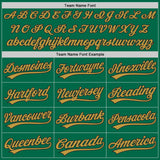 Custom Kelly Green Old Gold-Black Authentic Baseball Jersey
