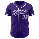 Custom Purple-White Authentic Baseball Jersey