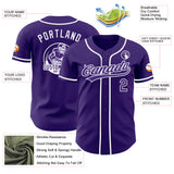 Custom Purple-White Authentic Baseball Jersey