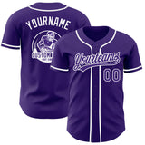Custom Purple-White Authentic Baseball Jersey