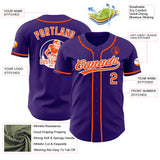 Custom Purple Orange-White Authentic Baseball Jersey