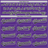 Custom Purple Black-White Authentic Baseball Jersey