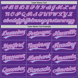 Custom Purple Light Blue-Pink Authentic Baseball Jersey