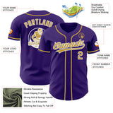 Custom Purple Old Gold-White Authentic Baseball Jersey