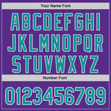 Custom Purple Teal-White Authentic Baseball Jersey