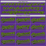 Custom Purple Black-Neon Green Authentic Baseball Jersey