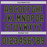 Custom Purple Black-Neon Green Authentic Baseball Jersey