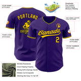 Custom Purple Yellow-Black Authentic Baseball Jersey