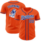 Custom Orange Royal-White Authentic Baseball Jersey